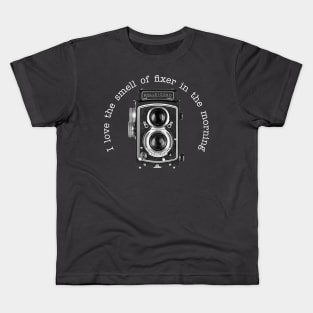 Retro Camera - Fixer Joke - White Text Kids T-Shirt